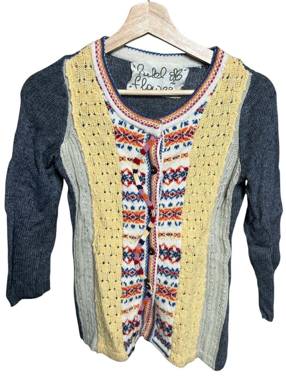 Field Flower Rove Wander Cardigan Sweater Angora *Dimensions in Pictures*